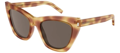 Saint Laurent Sl 214 Kate017 224 Cat Eye Sunglasses In Grey