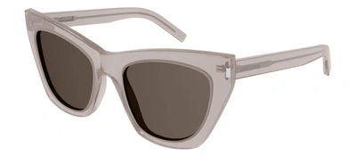 Saint Laurent Sl 214 Kate018 292 Cat Eye Sunglasses In Grey