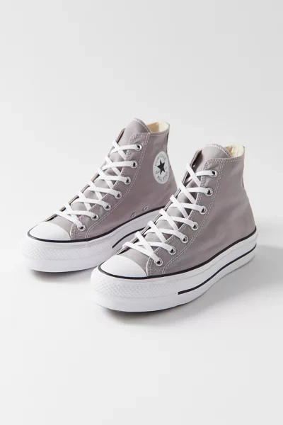 Converse Chuck Taylor All Star Canvas Platform High Top Sneaker In Silver