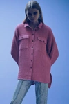 Bdg Stanley Waffle Button-down Top In Pink