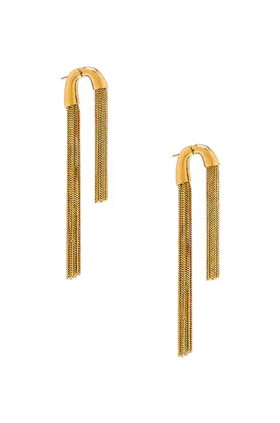 Saint Laurent Double Chain Earrings In Gold