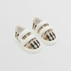BURBERRY BURBERRY CHILDRENS VINTAGE CHECK COTTON AND LEATHER SNEAKERS,80494111