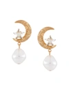 Jennifer Behr Lune Pearl Earrings In 金色