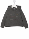 KNOT EMBROIDERED-SLOGAN PULLOVER HOODIE