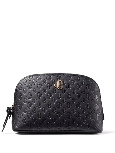 Jimmy Choo Jc Logo Make-up Bag In Black