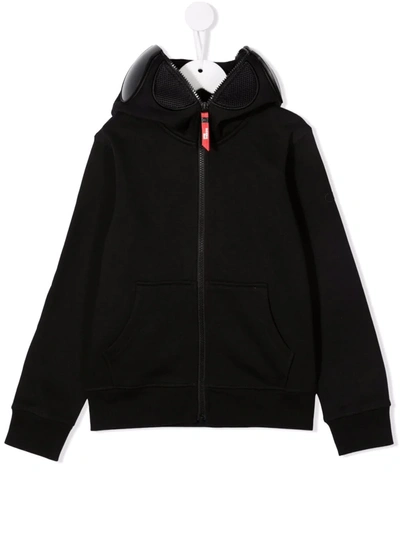 Ai Riders On The Storm Young Zipped Cotton Hoodie In 黑色