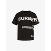 BURBERRY BURBERRY WOMEN'S BLACK CARRICK LOGO-PRINT COTTON-JERSEY T-SHIRT,50649175