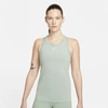 Nike Dri-fit One Luxe Women's Slim Fit Tank In Jade Smoke,reflect Silver