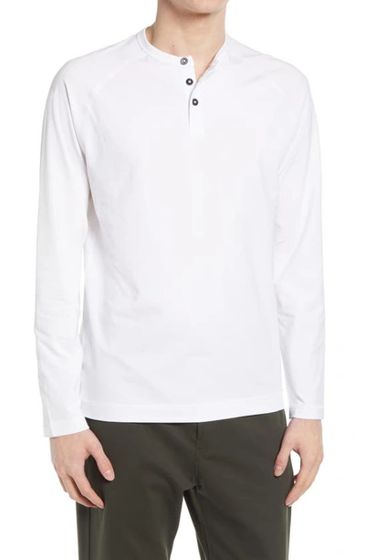 Public Rec Go-to Long Sleeve Performance Henley T-shirt In White