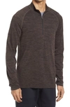 Zella Quarter Zip Pullover In Brown Major Melange