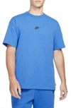 Nike Sportswear Oversize Embroidered Logo T-shirt In Signal Blue/ Black