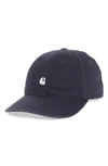 Carhartt Madison Baseball Cap In Dark Navy White