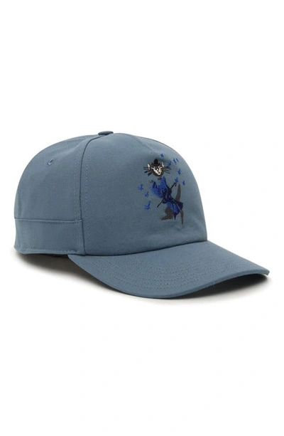 Canali Travels With 8on8 Cafra Cat Embroidered Baseball Cap In Blue