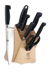 Zwilling J.a. Henckels Four Star 8-piece Knife Block Set In Stainless Steel