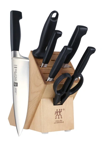 Zwilling J.a. Henckels Four Star 8-piece Knife Block Set In Stainless Steel