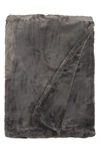 Unhide Lil Marsh Medium Faux Fur Blanket In Charcoal