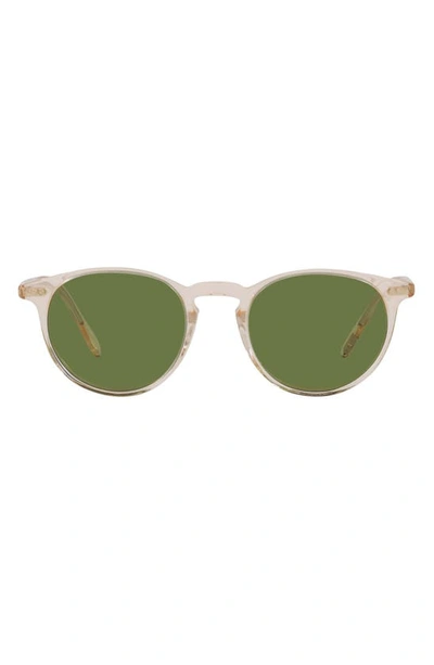 Oliver Peoples Riley 0ov5004su 109452 Round Sunglasses In Beige/green Solid