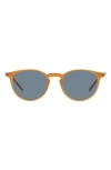 Oliver Peoples Ov5456su Semi Matte Amber Tortoise Unisex Sunglasses In Cobalto