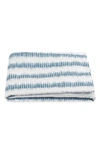 Matouk Attleboro Stripe Print 500 Thread Count Cotton Fitted Sheet In Prussian Blue