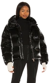 Holden Hooded Quilted Glossed-shell Down Jacket In 黑色