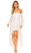 For Love & Lemons Lupita Hi-low Dress In White