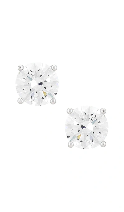 Adinas Jewels Juliette Stud Earring In Silver