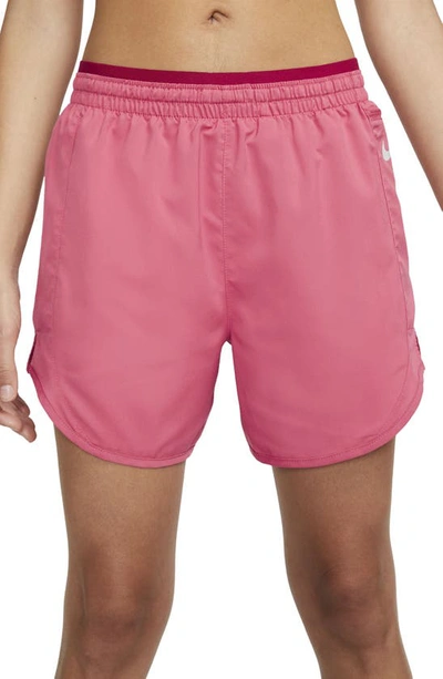 Nike Tempo Luxe Dri-fit Running Shorts In Gypsy Rose/ Pomegranate