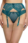 Dita Von Teese Fiamma Suspender Belt In Corsaire Blue