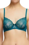 Dita Von Teese Fiamma Underwire Balconette Bra In Corsaire Blue