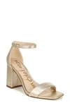 Sam Edelman Daniella Ankle Strap Sandal In Molten Gold Leather