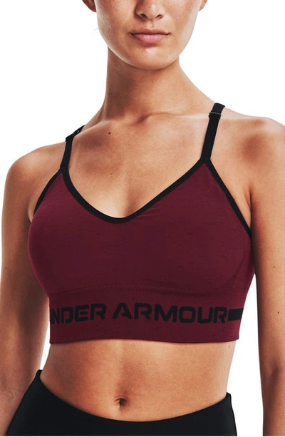 Under Armour Seamless Low Longline Sports Bra In League Red