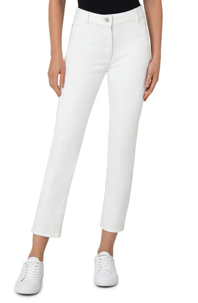 Akris Punto Maru Slim-leg Ankle Stretch Denim Pants In Cream