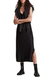 Allsaints Hadley Cowl Slip Dress In Black