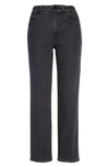Good American Good Straight High Waist Ankle Jeans In Black