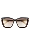 Tom Ford 57mm Square Sunglasses In Havana/brown