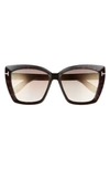 Tom Ford 57mm Square Sunglasses In Dark Havana