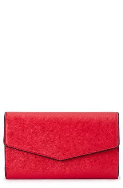 Olga Berg Nic Faux Leather Clutch In Red