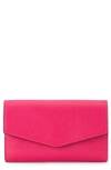 Olga Berg Nic Faux Leather Clutch In Fuchsia