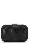 Olga Berg Caydence Hot Fix Crystal Clutch In Black