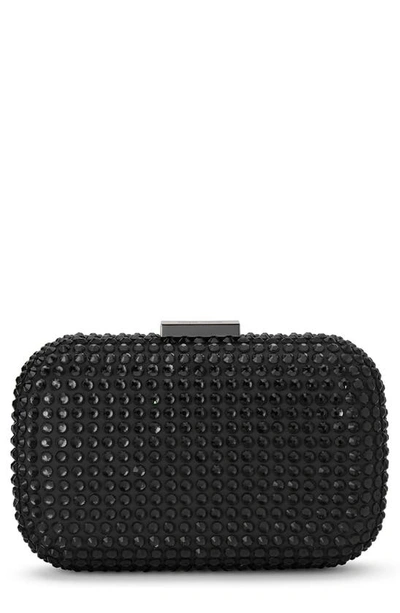 Olga Berg Caydence Hot Fix Crystal Clutch In Black