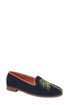 By Paige Needlepoint Palm Tree Flat In Navy