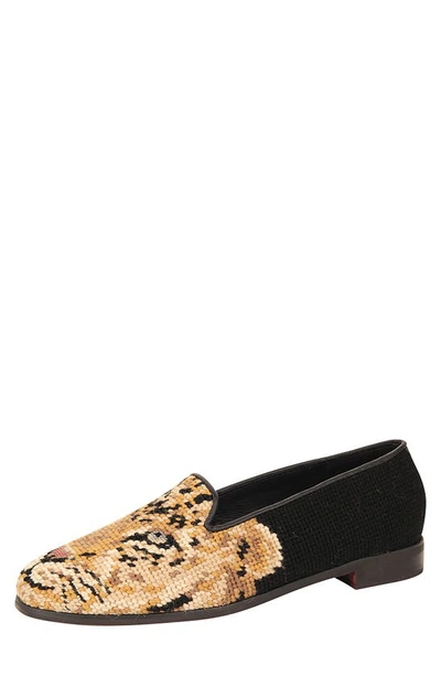 By Paige Needlepoint Big Cat Flat In Black