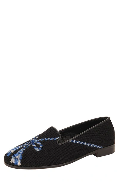 By Paige Needlepoint Tassel Flat In Navy