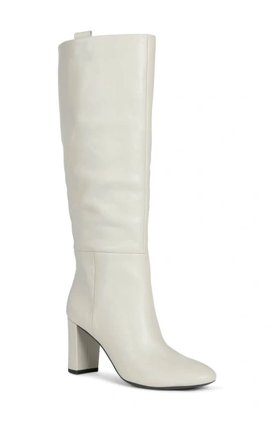 Geox Pheby Leather Tall Boots In Ivory