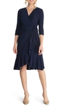 Kiyonna Whimsy Wrap Dress In Nouveau Navy