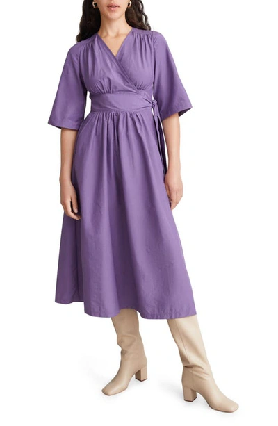 Other Stories Faux Wrap Midi Dress In Purple | ModeSens