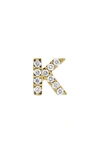 Bony Levy Icon Diamond Initial Single Stud Earring In 18k Yellow Gold - K