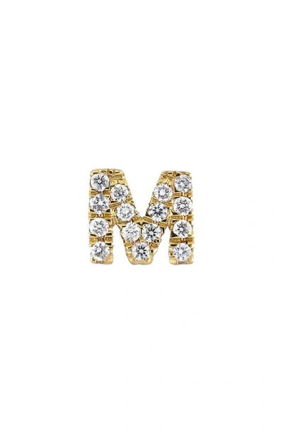 Bony Levy Icon Diamond Initial Single Stud Earring In 18k Yellow Gold - M