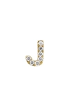 Bony Levy Icon Diamond Initial Single Stud Earring In 18k Yellow Gold - J