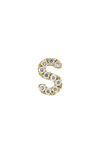 Bony Levy Icon Diamond Initial Single Stud Earring In 18k Yellow Gold - S